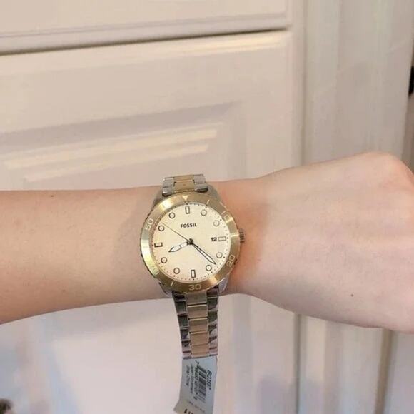 Fossil BQ3597 Dayle Three-Hand Date Two-Tone Stainless Steel Watch - Picture 1 of 6